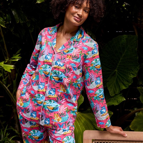 Printfresh Pink and Blue Patterned Pajama Top NWT! (RARE PATTERN) - Picture 2 of 7